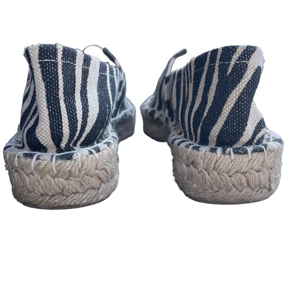 Dirty Laundry Linen Platform Espadrilles Zebra Print Black Tan Size 7 - Picture 5 of 11